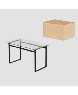 Streamdale 51" Modern Glass Dining Table, Chrome Legs