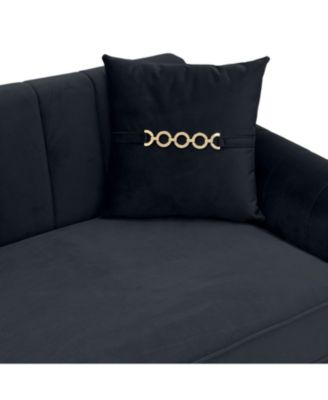 Modern Plush 3-Seater Sofa with Pillows & Metal Legs