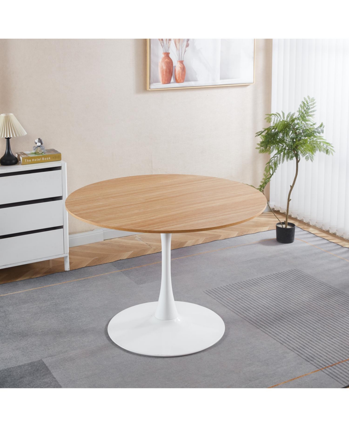 Streamdale Furniture 42.1" Oak Tulip Dining Table (Seats 4-6)