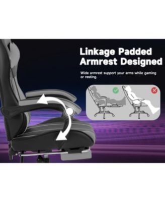 Gaming chair with footrest and lumbar backrest