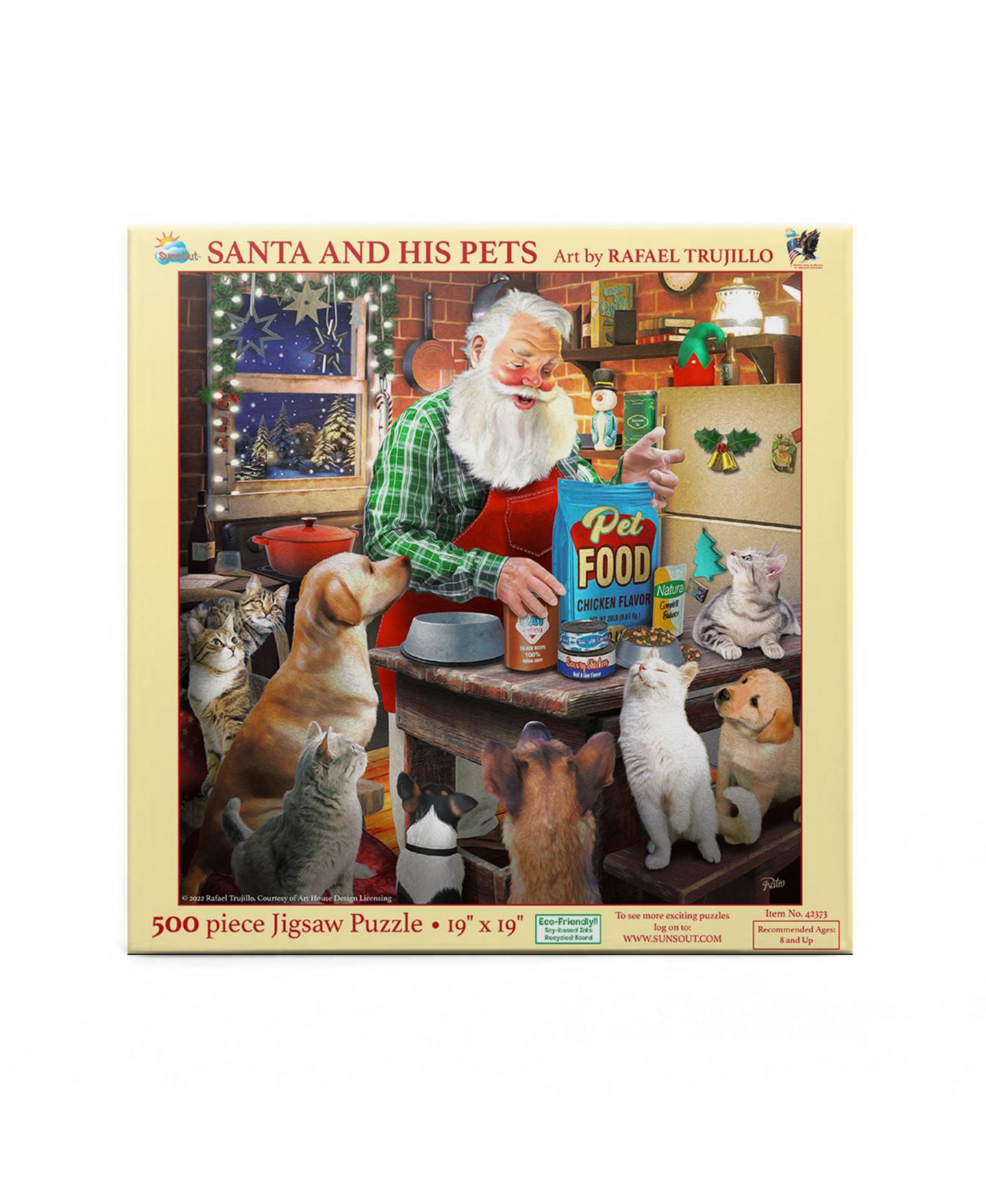 Детский пазл SunsOut Santa and His Pets 500 Piece Jigsaw Puzzle, от 15 лет — фото 3