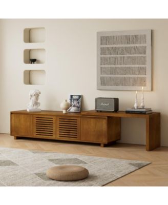  Mid-Century Modern TV Stand for 55"-75" TVs with Storage
