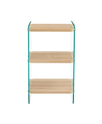 3-Layer Bedside Cabinet with Glass Panels