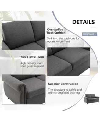 Streamdale 57.9" Pull Out Sofa Bed Loveseat Sleeper with Twin Size Memory Mattress with Two USB Ports for Living Room Spaces
