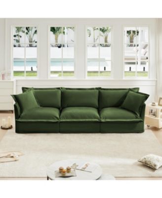 Streamdale Modern Chenille Sofa with Soft Pillows and Armrests