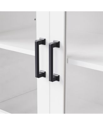 Streamdale Farmhouse TV Stand with Tempered Glass Doors for TVs up to 70