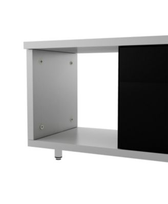 70.1"-100" Modern Stylish ExtendableTV Stand TV Cabinet for 80+inch TV, Black+White