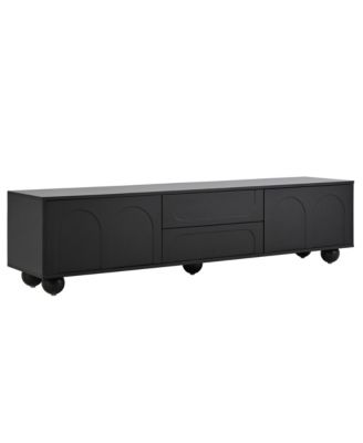Arched Door TV Stand with Drawers for TVs up to 75", 5 Iron Legs