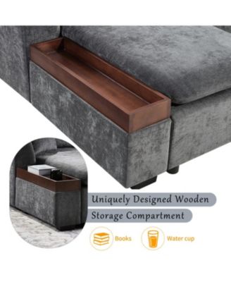 93.7" L-Shaped Sectional Sofa with Storage