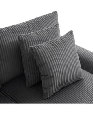 Sectional Sofa with Bluetooth USB Storage & Ottoman