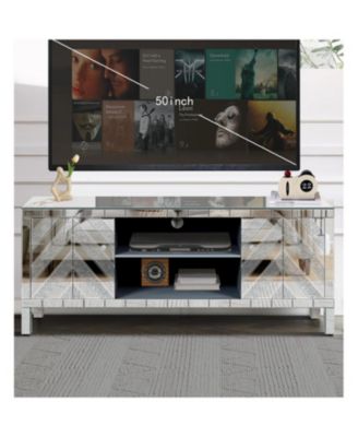 47" Mirror TV Console - Doors Open Storage