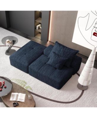 Modern Chenille Modular Sectional Sofa with Pillows