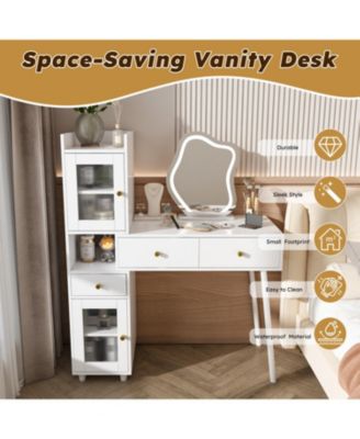 Vanity Dressing Table with LED Mirror & Storage