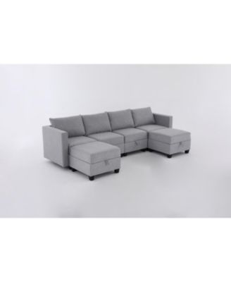 Convertible Modular Sectional Sofa with Storage & Reversible Chaise