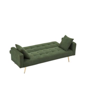 Green Teddy Fleece Sofa Bed with 2 Pillows