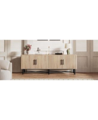   4-Door TV Cabinet with Adjustable Shelves