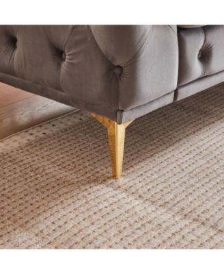 Velvet 3+3 Seater Sofa with Wood Frame & Metal Feet