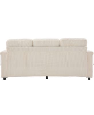 Streamdale L-Shaped Sectional Sofa w/ Storage Ottoman, USB, Cup Holder, Corduroy