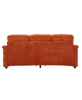Streamdale L-Shaped Sectional Sofa w/ Storage Ottoman, USB, Cup Holder, Corduroy