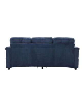 L-Shaped Sectional Sofa w/ Storage Ottoman, USB, Cup Holder, Corduroy