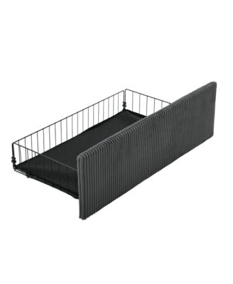 L-Shaped Sectional Sofa w/ Storage Ottoman, USB, Cup Holder, Corduroy