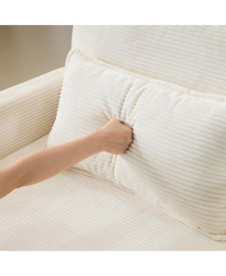  54" Plush Cloud Sofa with Ottoman & Cushions (Beige