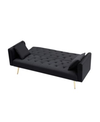 Velvet Foldable Sofa (71-inch) - Retro Style for Small Spaces
