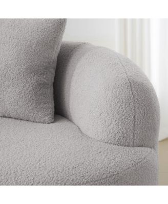 Curved Loveseat Sofa, Small Space Couch with 2 Pillows