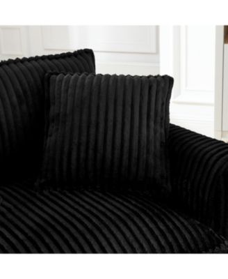 Black Corduroy Tufted Accent Chair