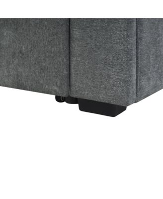 Streamdale Convertible Sectional Sofa Bed w/ Pull-Out Sleepers, Table, USB, Storage - Dark Gray