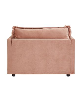 Cozy Pink Armchair Sofa with Ottoman