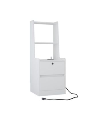 Nightstands Set of 2, Charging, Night Light, Bookshelf, Storage