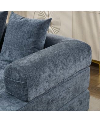 Comfy Convertible Folding Mattress Couch - Blue