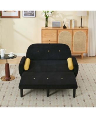 Streamdale   Corduroy Loveseat Sleeper Sofa with Storage & USB