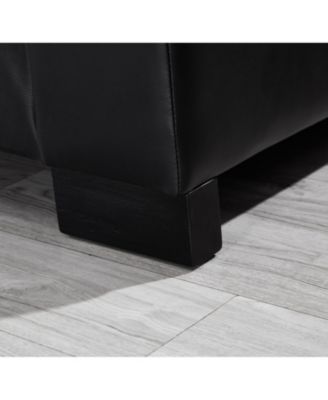 Modern Black Faux Sofa with Cup Holder & Storage