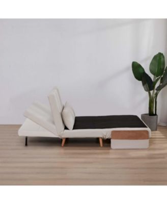 Extra Wide 3-in-1 Loveseat Sofa Bed - Adjustable Back, Linen Fabric