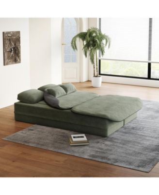 75" Foldable Sofa Bed with Blanket