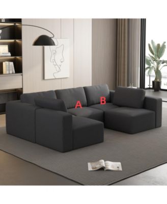 Modular Sectional Sofa Sleeper Couch w/ Chaise & Ottoman,(Combo 3A+2B)