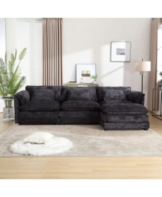 Streamdale Modular Chenille Sectional Sofa with Ottoman