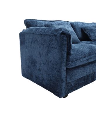  Oversized Sectional Cloud Couch, Modern Chenille L Shape, Ottoman & Memory Foam