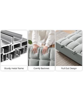 55" Convertible Velvet Sofa Bed