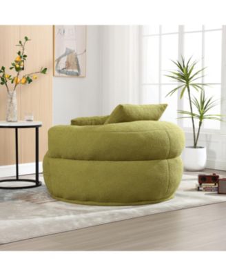 Chenille Sleeper Sofa Chair - Modern Fluffy Lounge Seat