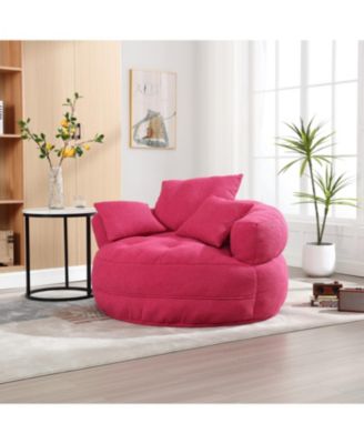 Chenille Sleeper Sofa Chair - Modern Fluffy Lounge Seat