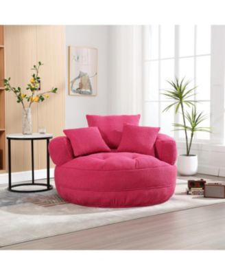 Chenille Sleeper Sofa Chair - Modern Fluffy Lounge Seat
