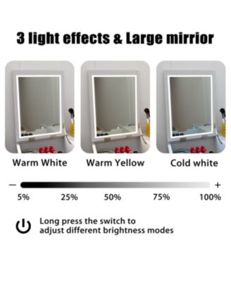 Makeup Vanity Table with Flip Top Mirror & 2 Drawers