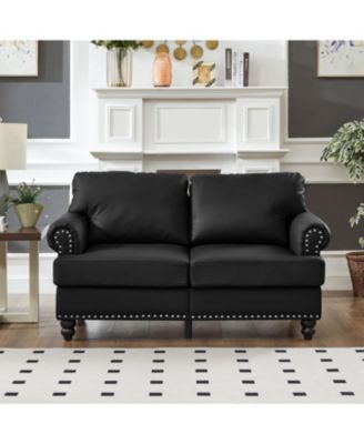 Modern Classic Loveseat Faux Leather