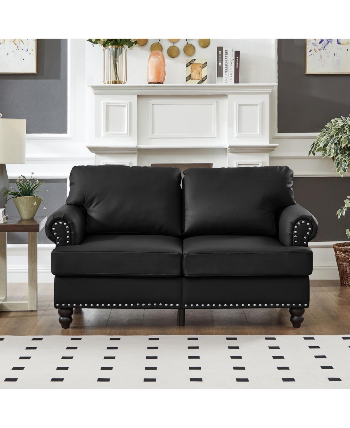 Streamdale Furniture Streamdale Modern Classic Loveseat Faux Leather