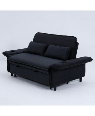 Striped Sofa Bed - Adjustable Arms & Back - 65.74 Inch