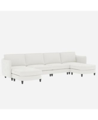 Streamdale 141.5" U-Shaped Sofa Couch with Ottoman & Pockets