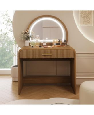 39" Lighted Mirror Vanity Table - Espresso